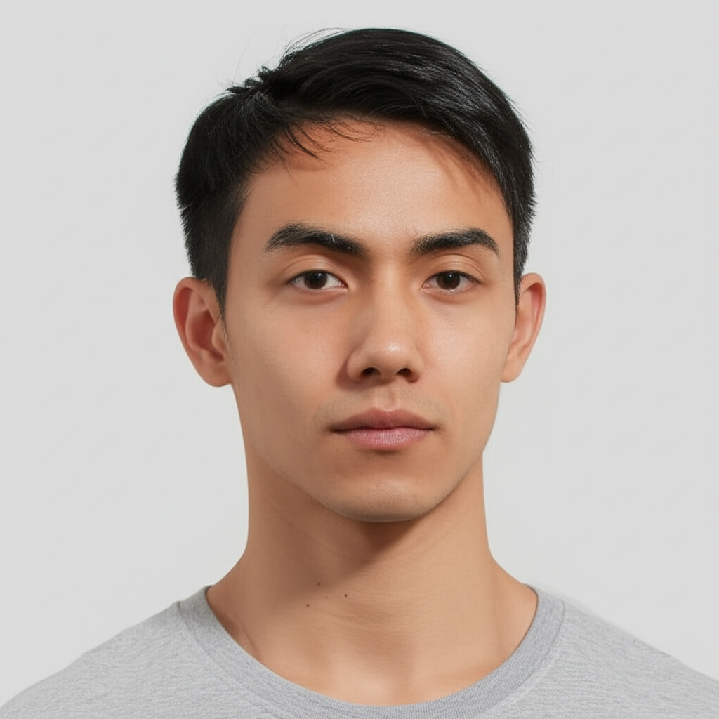 Unacceptable visa photo example - wrong angle